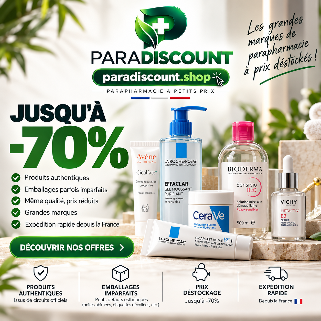 ParaDiscount : grandes marques de parapharmacie jusqu'à -70%
