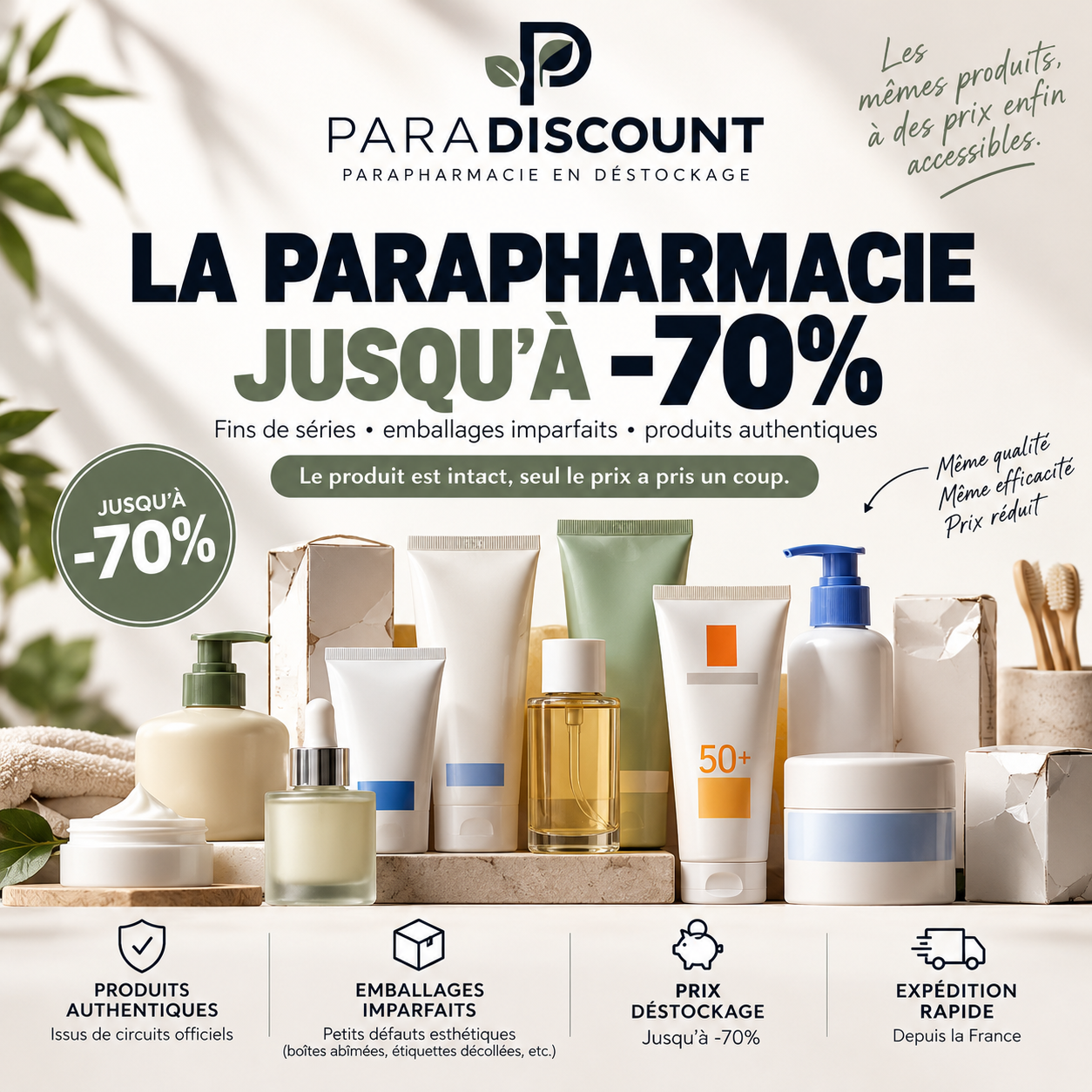 La parapharmacie jusqu'à -70% : fins de séries, emballages imparfaits
